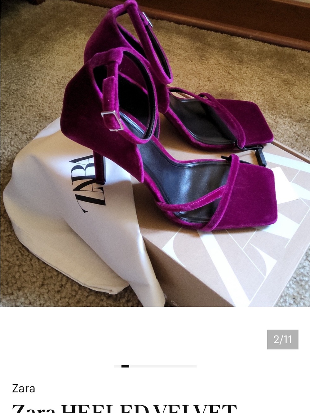 Zara Velvet Heels